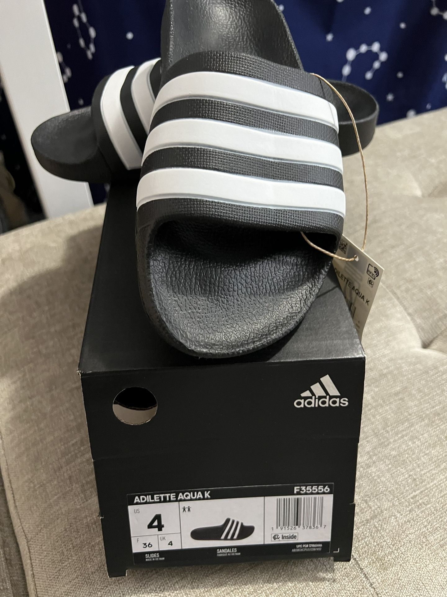 New Adidas sandals 4Y