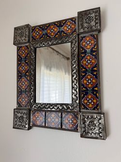 Mexican Talavera Tile Wall Mirror