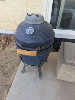 Blue Ceramic "Egg" Grill 12"