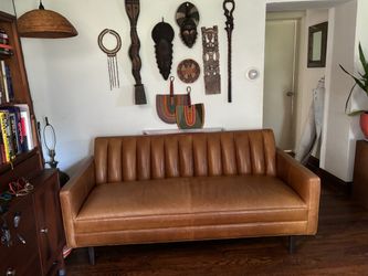 Room &  Board Leather Love Seat