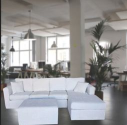 Sofa With Chaise Lounge 2 Pillows  and Ottoman OBO 