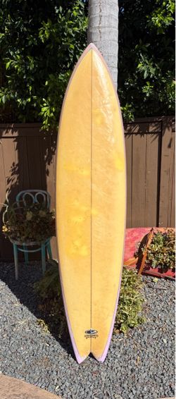 7’3” singlefin fish surfboard midlenth funboard