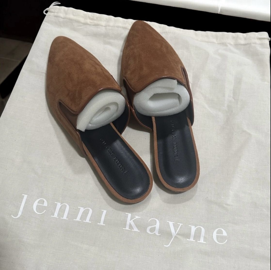 Jenni Kayne Brown Leather Mules Timeless Style