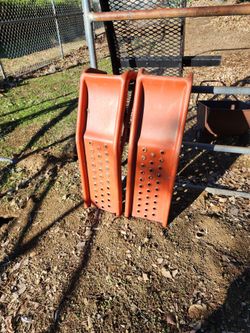 Red Car Metal Ramps