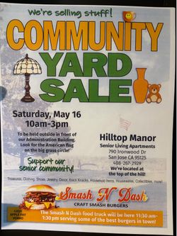 Community Yard Sale 5/16