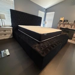 New In Box King Bed Frame With Mattress (Read Description Below)