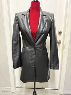 Zara Women's Leather Jacket Blazer Size Xs