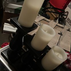 Flameless Candle And Pillar Home Decor Set Of 3 