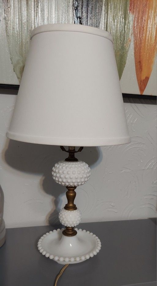 Vintage Milk Glass Lamp