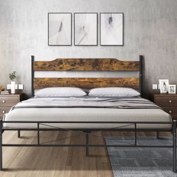 Queen Bed Frame – Industrial Style 