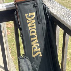Spalding Cart Bag Vinyl With Leather Trim And Club Dividers