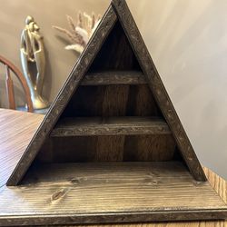 Knick Knack Shel f - Triangle- All Wood - Measurements In Photos