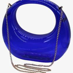 Dark Blue Acrylic Evening Clutch Purse 