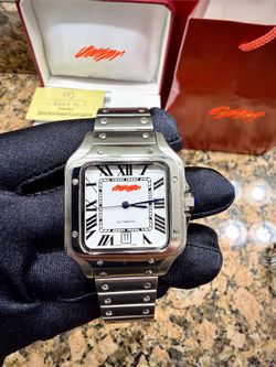 Silver Men’s Luxury Watch White Face 41MM