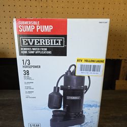 Everbilt HDSP33W 1/3 HP Submersible Sump Pump 38GPM W/ Tethered Float