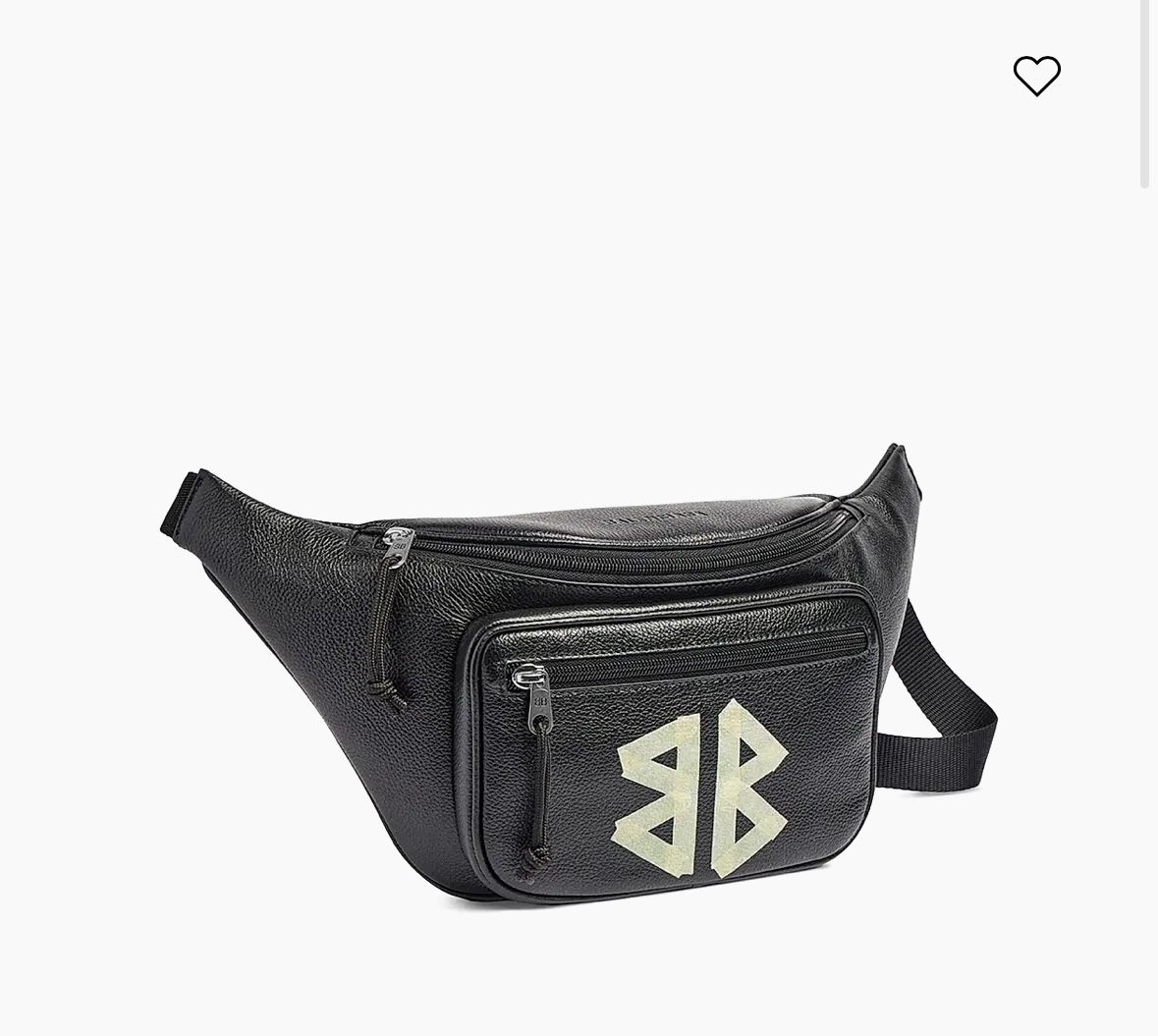 BALENCIAGA  Grained Calfskin Tape Logo Explorer Belt Bag Black White