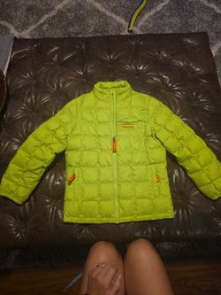 Youth LIME green MARMOT PUFFER JACKET
