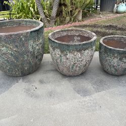Lava Planters-Ceramic Pots($325 set of 3)
