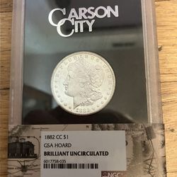 1882 CC Morgan  Dollar GSA Hoard Brilliant Uncirculated 