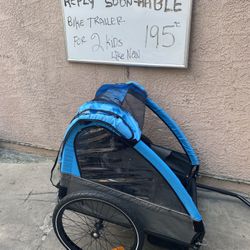 Bike Trailer For 2 Kids Carrito Para 2 Niños En La Bicicleta