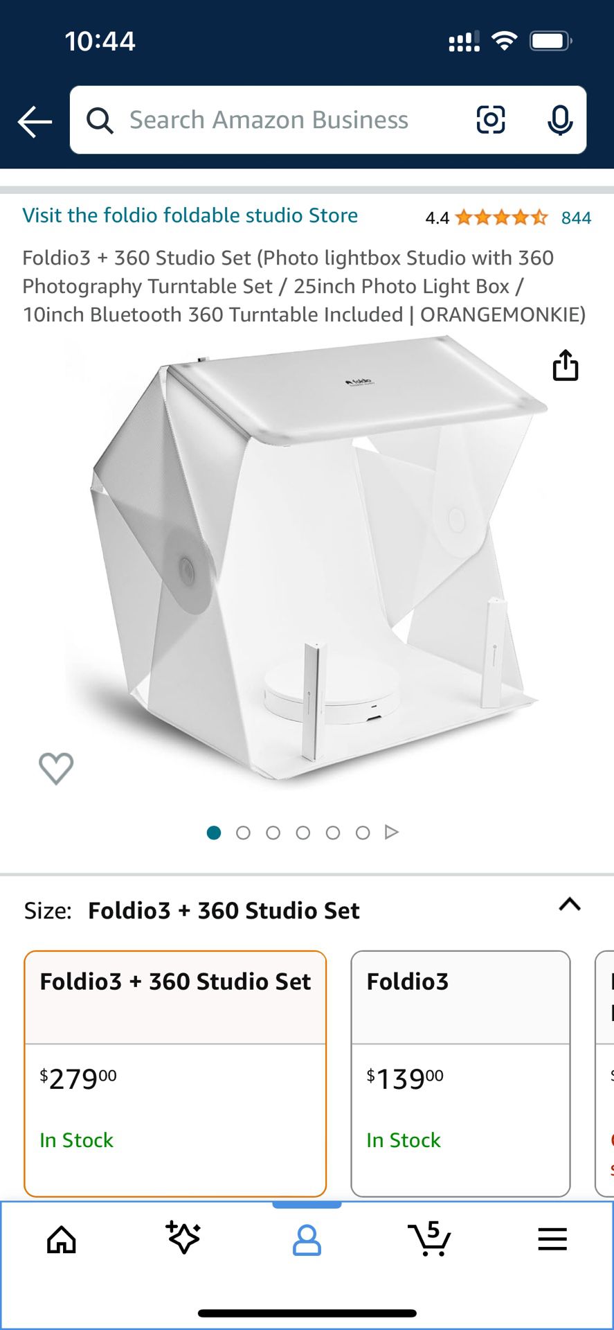 Foldio3 + 360 Studio Set (Photo lightbox Studio with 360 Photography Turntable Set / 25inch Photo Light Box / 10inch Bluetooth 360 Turntable Included 