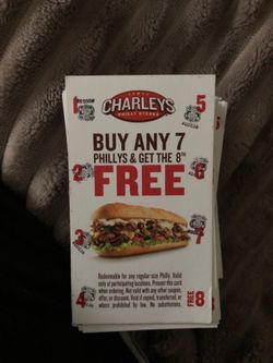 Charley’s philly steaks buy 7 cards