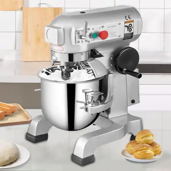 VEVOR 15 Qt. Commercial Food Mixer 3 Speeds Adjustable Spiral Mixer with Stainless Steel Bowl for Schools Bakeries