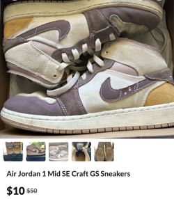 $20 for both - Air Jordan 1 Mid SE Craft and Columbia waterproof boot .  GS Sneakers