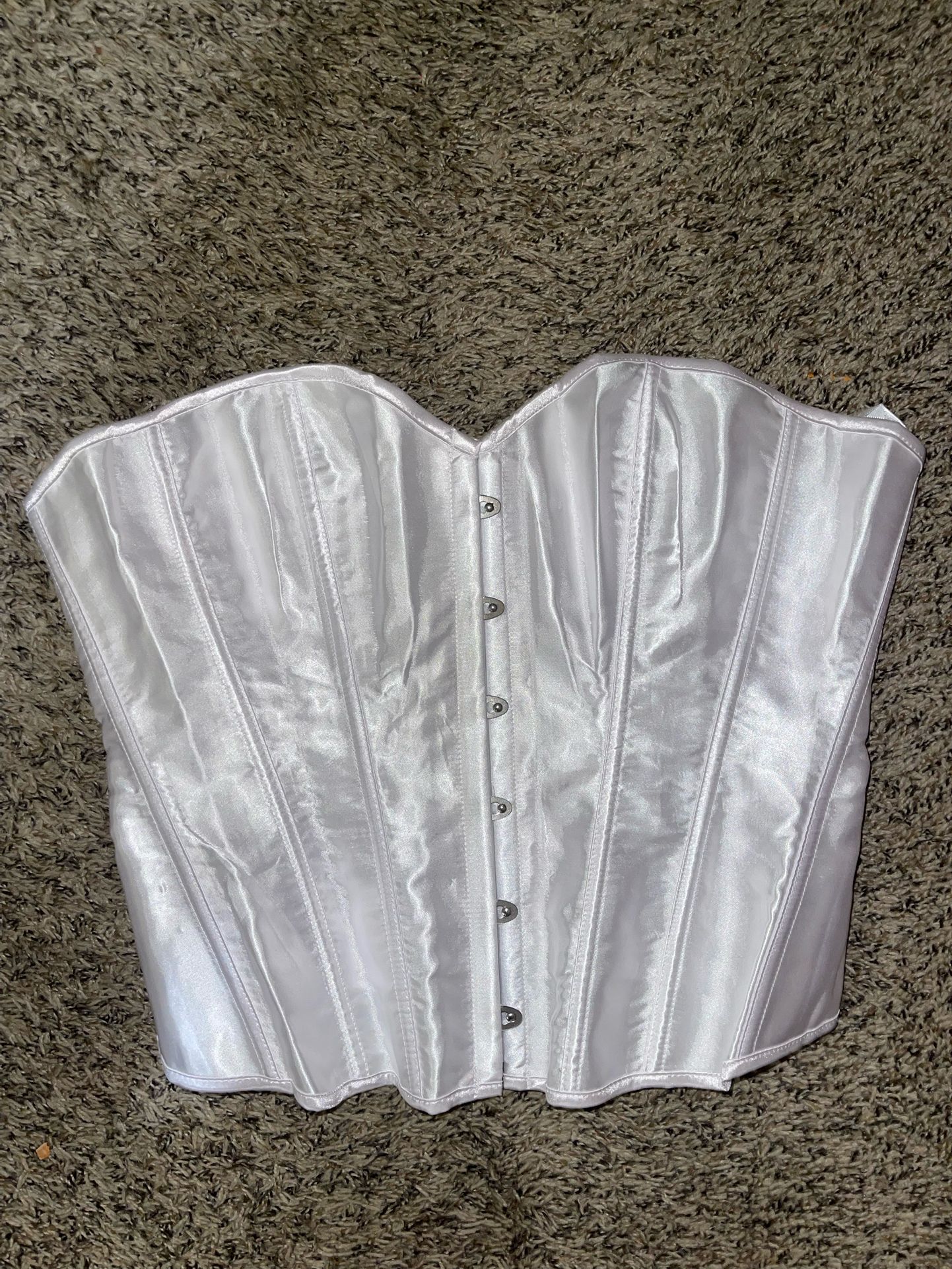 White Corset Top Ties In Back SIZE XL