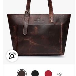 NEW Genuine Leather Laptop Tote Bag