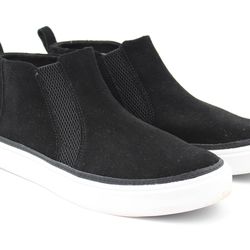 TOMS Bryce Black Suede Sneaker Booties Womens 9