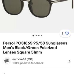 Persol Sunglasses Black Man Woman Lenses 
