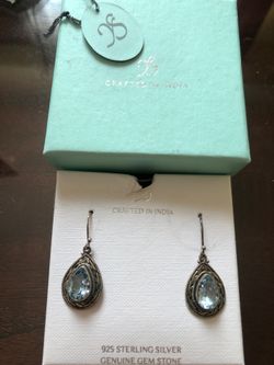 Sterling Silver genuine Gem Stone earrings 100$