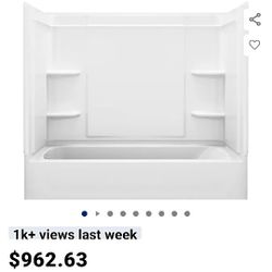 Sterling Bathtub Shower Kit 30x60x73. W/L/H