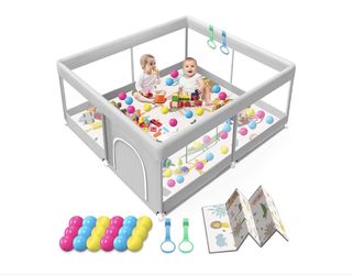 New!โจ 50x50 baby playpen with mat and balls