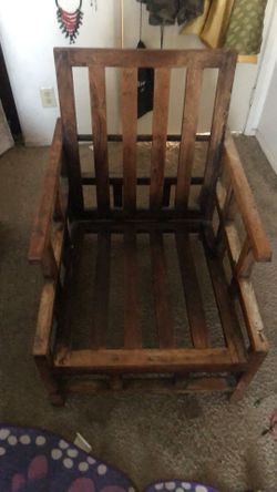 Solid Hard Wood Lounge Chair.