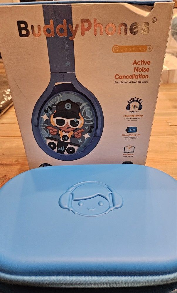 BuddyPhones Play+, Wireless Bluetooth Volume-limiting Kids Headphones, 75-85-94dB, 20-Hours Battery Life, Built-in Microphone, On-Ear Headset