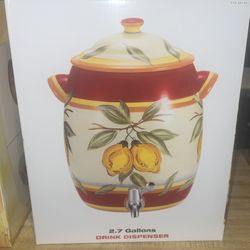 Tabletops Lifestyles "Citrus Breeze" 2.7 Gallon Ceramic Drink Dispenser