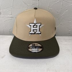 MLB New Era Houston Astros Brown Olive Green 9fifty A Frame SnapBack Hats 