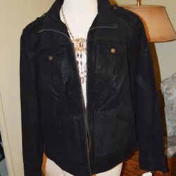 NWT $300-Levi’s Suede Moto Jacket Women’s black Med