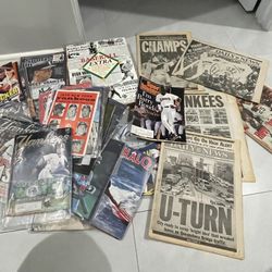 Free!! Vintage Sports, Illustrated Newspapers, Baseball Magazines, And Book.