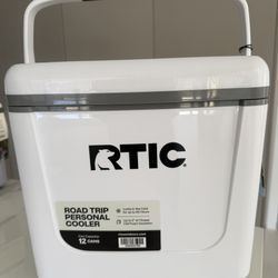 RTIC Road Trip Personal Cooler, 8 QT, 12 Can Hard-Sided Cooler, White & Grey