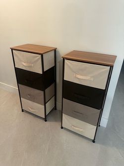 Fabric Drawer Storage Towers – Set of 2