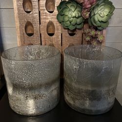 **BRAND NEW** ** In original boxes** CRATE & BARREL (2) 10” Sona Hurricane Candle Holders.**No Longer Available At C&B!**