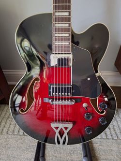 Ibanez AF-75 Electric Guitar - transparent red burst with soft case