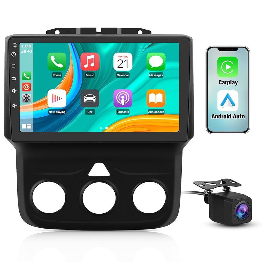 2GB+64GB Car Radio Stereo for Dodge RAM 1500 2500 3500 2013 2014 2015 2016 2017 2018 with Android 13 Carplay Android Auto Bluetooth (Only fit Manual A