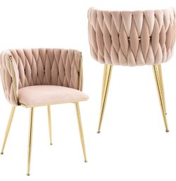 Pink Velvet Chair with Gold Legs