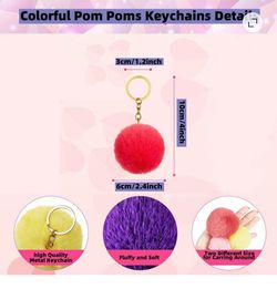 Colorful Pom Pom Keychains