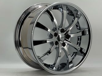 4PC 20" Zenetti Wheels FLOW CHROME 20X8.5 ET20 / 20X10 ET25 5X114.3 #285
