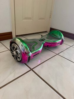 Chrome Pink and Green Hoverboard
